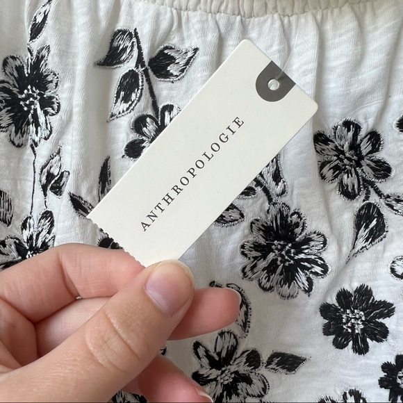 Anthropologie White Off the Shoulder Floral Embroidered Blouse - Picture 4 of 7